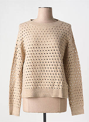 Pull maille ajourée manches longues beige STREET ONE femme