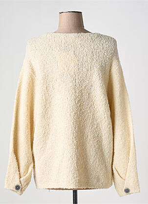 Pull col v manches longues beige ICHI femme