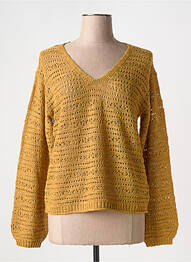 Pull maille ajourée manches longues jaune VILA femme