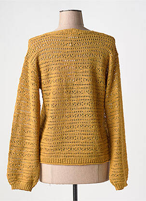 Pull maille ajourée manches longues jaune VILA femme