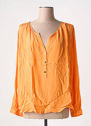Blouse poignets boutonnés avec fente manches longues orange ARTLOVE femme
