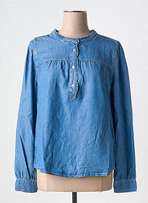 Blouse poignets boutonnés avec fente manches longues bleu STREET ONE femme