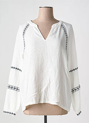 Blouse poignets boutonnés avec fente manches longues blanc STREET ONE femme