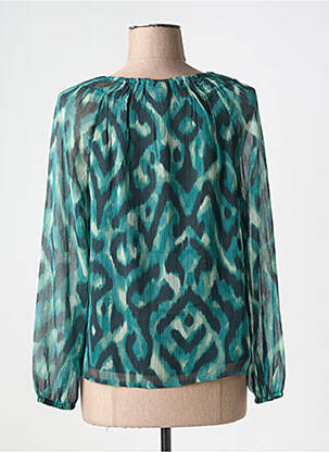 Blouse légère et transparente manches longues vert STREET ONE femme