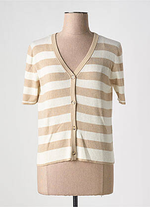Gilet manches courtes fermeture boutonnée sur le devant beige ARTLOVE femme