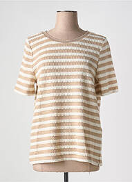 Pull coupe cintrée manches courtes marron STREET ONE femme