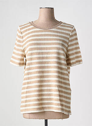 Pull coupe cintrée manches courtes marron STREET ONE femme