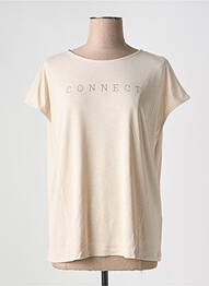 T-shirt sérigraphie avec strass manches courtes beige STREET ONE femme