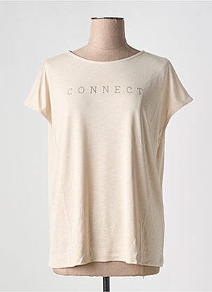 T-shirt sérigraphie avec strass manches courtes beige STREET ONE femme