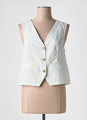 Gilet sans manche fausses poches bleu INSPIRATION STUDIO femme