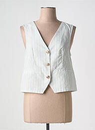 Gilet sans manche fausses poches bleu INSPIRATION STUDIO femme