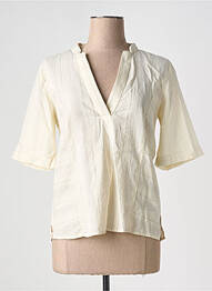 Blouse légère et transparente manches courtes beige VILA femme
