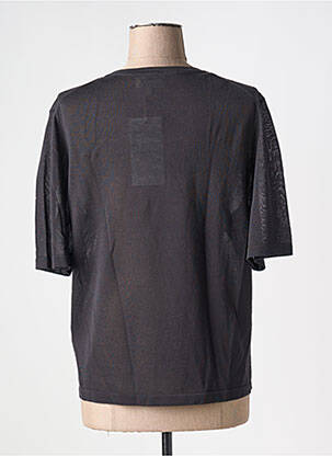 Pull coupe cintrée manches courtes gris GRACE & MILA femme