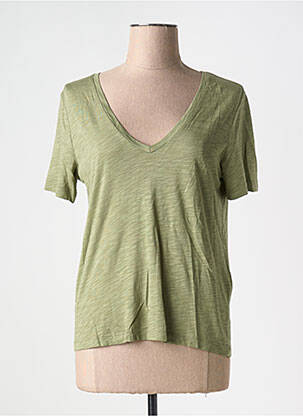 T-shirt col v manches courtes vert VILA femme