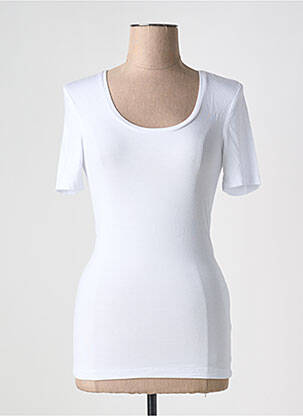 T-shirt stretch manches courtes blanc ICHI femme