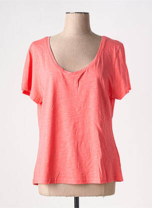 T-shirt stretch manches courtes rose ICHI femme