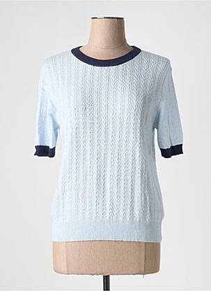 Pull stretch manches courtes bleu ARTLOVE femme