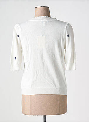 Pull stretch manches 3/4 blanc B.YOUNG femme