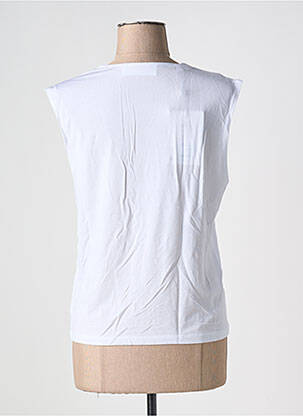 Débardeur col v sans manche blanc SELECTED femme