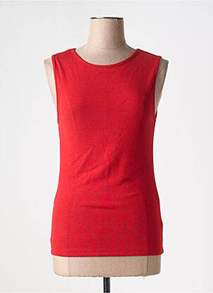 Débardeur stretch sans manche rouge GRACE & MILA femme