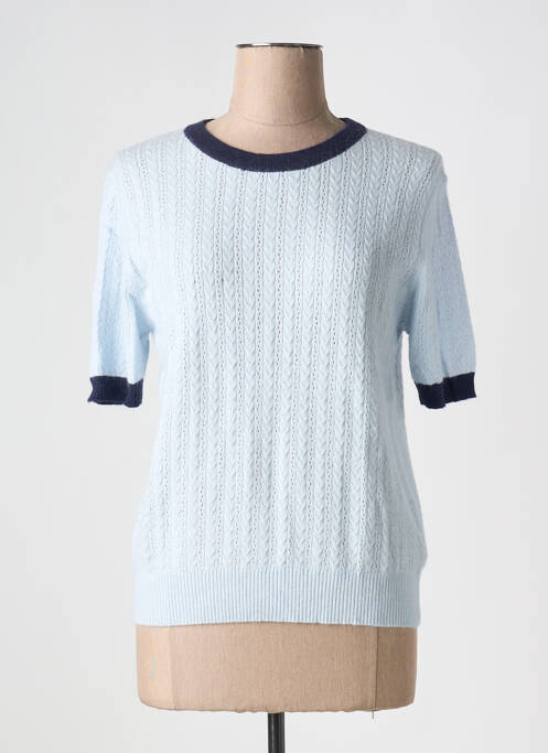 Pull stretch manches courtes bleu ARTLOVE femme