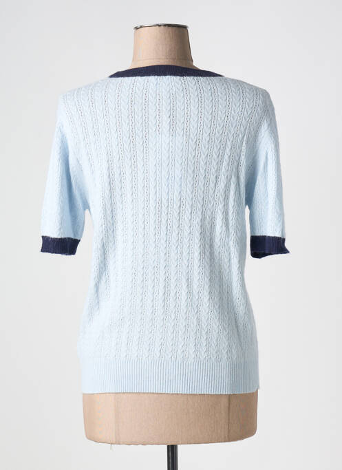 Pull stretch manches courtes bleu ARTLOVE femme