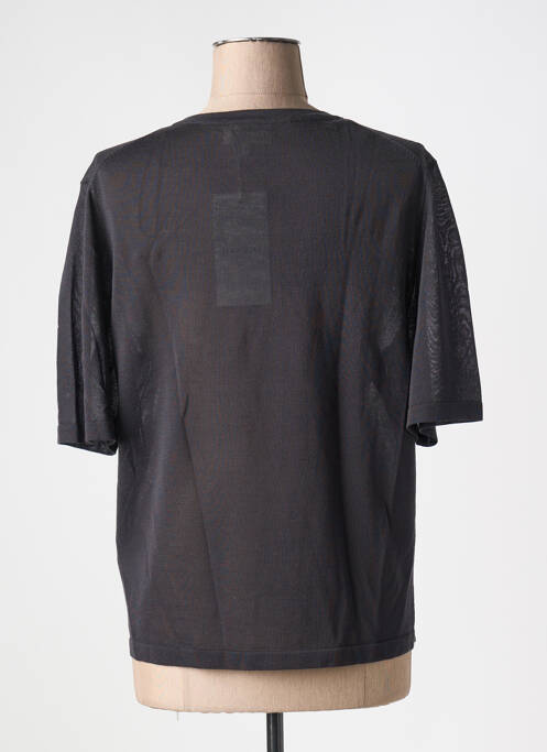 Pull coupe cintrée manches courtes gris GRACE & MILA femme