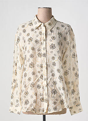 Chemisier tissage crêpe manches longues beige VILA femme