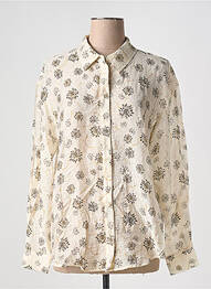 Chemisier tissage crêpe manches longues beige VILA femme
