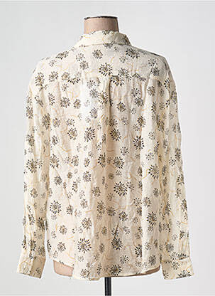 Chemisier tissage crêpe manches longues beige VILA femme