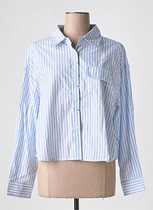Chemisier coupe cintrée manches longues bleu ARTLOVE femme
