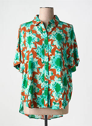 Chemisier manches courtes manches courtes vert PIECES femme