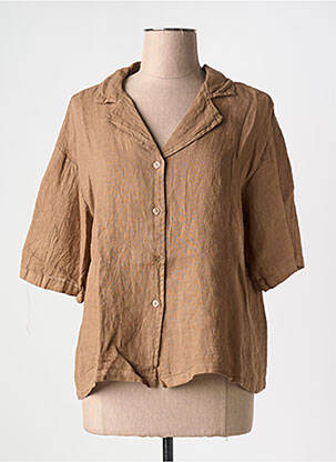 Chemisier manches courtes manches courtes marron NAIS femme