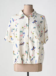 Chemisier manches courtes manches courtes blanc PIECES femme
