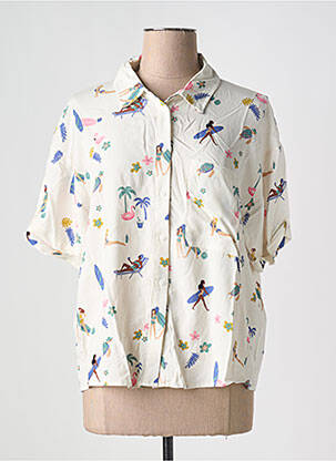 Chemisier manches courtes manches courtes blanc PIECES femme