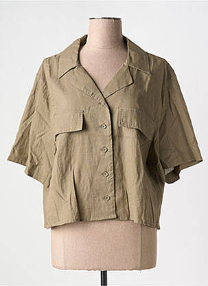 Chemisier coupe cintrée manches courtes vert ARTLOVE femme