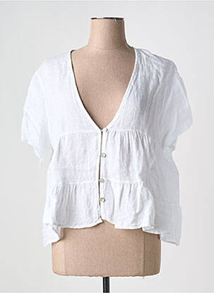 Chemisier manches courtes manches courtes blanc NAIS femme