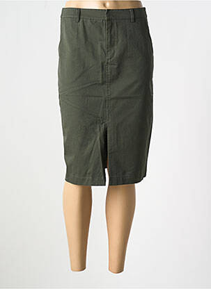 Jupe mi-longue coupe droite vert GRACE & MILA femme