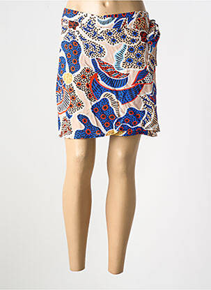 Jupe courte coupe droite bleu LAURE + MAX femme