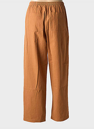 Pantalon droit tissage popeline taille normale marron GRACE & MILA femme