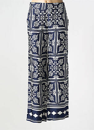 Pantalon large tissage popeline taille normale bleu STREET ONE femme