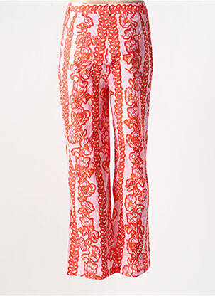 Pantalon droit tissage popeline taille normale rouge LAURE + MAX femme
