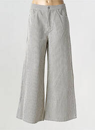 Pantalon large fermeture zippée sous rabat boutonné taille normale beige INSPIRATION STUDIO femme