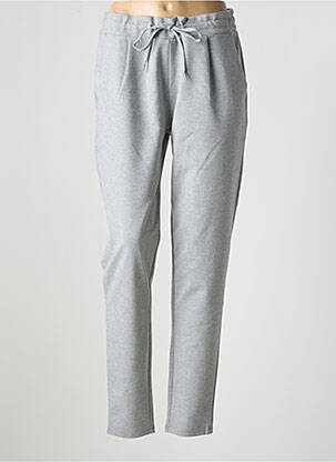 Pantalon slim taille élastique taille normale gris ICHI femme