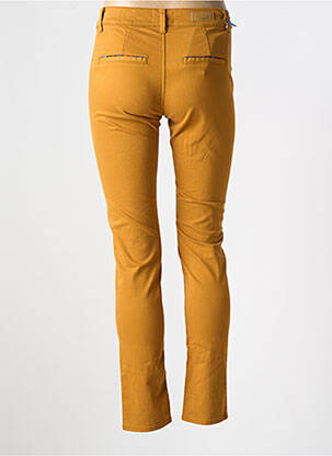 Pantalon chino tissage popeline taille normale orange HAPPY femme