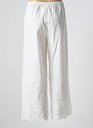 Pantalon large tissage popeline taille normale blanc GRACE & MILA femme