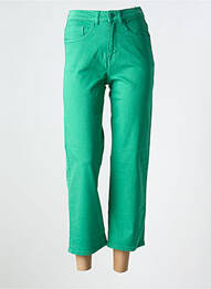 Jeans coupe droite stretch taille normale vert ICHI femme