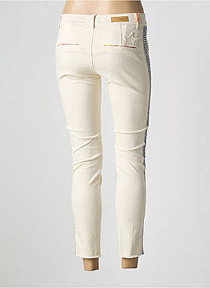 Pantalon chino tissage popeline taille normale beige HAPPY femme