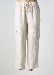 Pantalon 7/8 tissage popeline taille normale beige STREET ONE femme