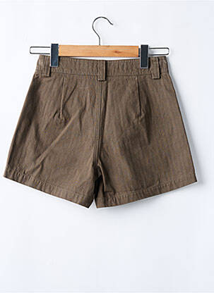 Short fermeture zippée sous rabat boutonné vert GRACE & MILA femme
